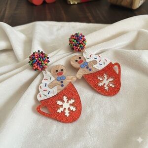Gingerbread Cocoa Mug Earrings